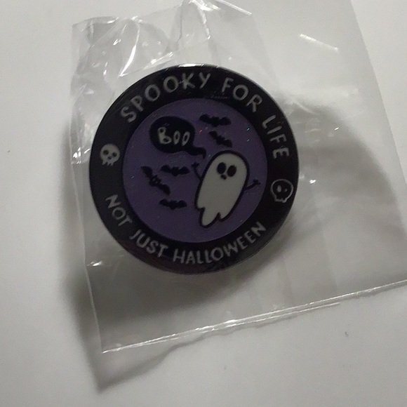 Spooky for Life Not Just Halloween Lapel Pin goth - Picture 4 of 10